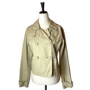 American Eagle‎ Outfitters Tan Cotton Collared Button Front Pea Coat Size S